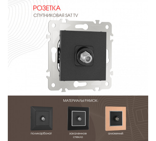 Розетка спутниковая SAT TV Arte Milano 203.42-1.black Розетка спутниковая SAT TV Arte Milano 203.42-1.black
