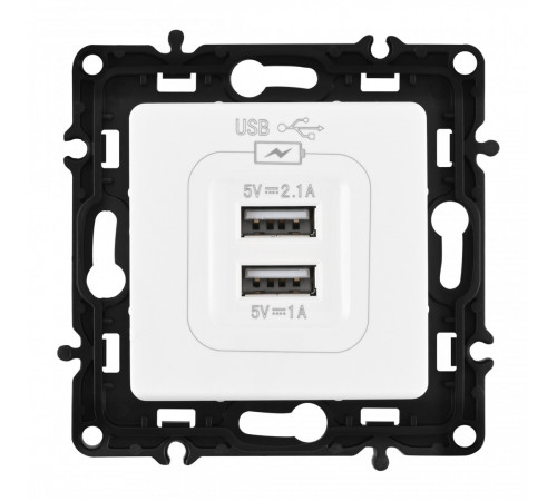 Розетка USB 2.1А+1А Arte Milano 217.46-1.white Розетка USB 2.1А+1А Arte Milano 217.46-1.white