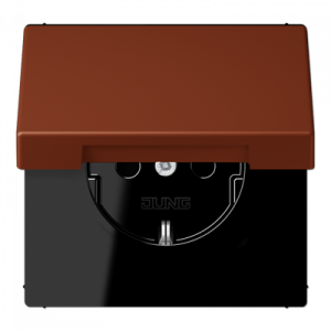 Розетка 2K+З с крышкой Jung LC1520BFKL247