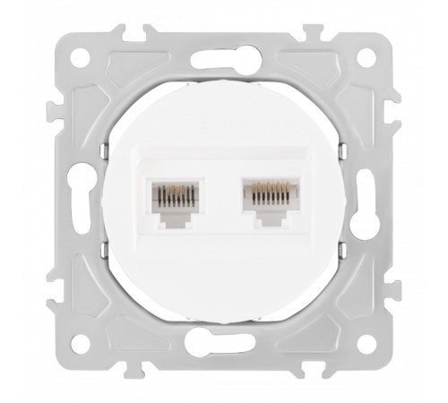 Розетка телефонная RJ11 + компьютерная RJ45 Arte Milano 202.44-1.white Розетка телефонная RJ11 + компьютерная RJ45 Arte Milano 202.44-1.white