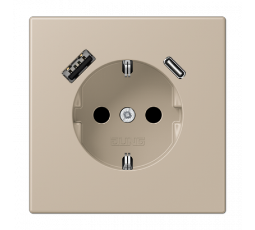 Розетка 2K+З USB Typ AC Jung LC1520-15CA243 Розетка 2K+З USB Typ AC Jung LC1520-15CA243