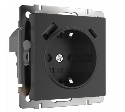 Розетка с быстрой зарядкой USB Type A+С белая W1171708 4690389176449 Розетка с быстрой зарядкой USB Type A+С белая W1171708 4690389176449