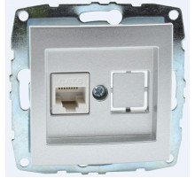 Розетка компьютерная Rj45 Cat6 Mono Electric Despina-Larissa серебро 500-002105-125