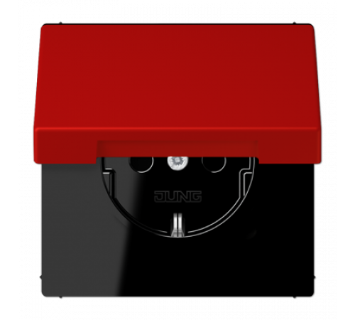 Розетка 2K+З с крышкой Jung LC1520BFKL227