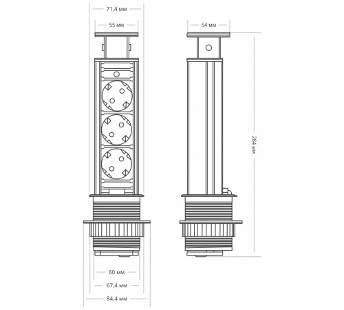 Блок розеток 105S Mebax 00-00001167