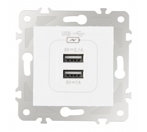 Розетка USB 2.1А+1А Arte Milano 203.46-1.white Розетка USB 2.1А+1А Arte Milano 203.46-1.white