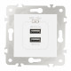 Розетка USB 2.1А+1А Arte Milano 203.46-1.white