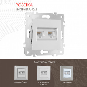 Розетка двойная RJ45 Arte Milano 203.45-2.silver