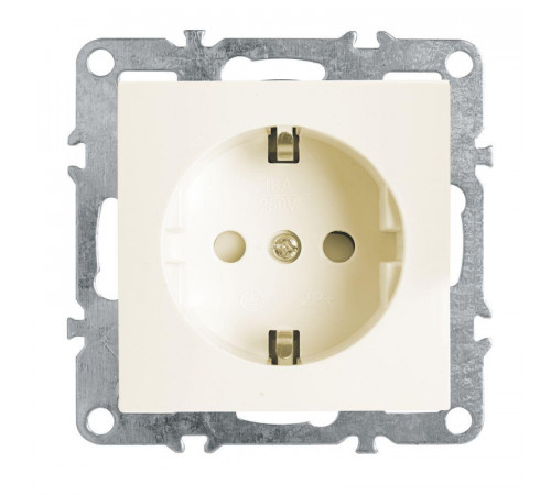 Розетка Stekker Эрна c/з 16A 250V с защитной шторкой слоновая кость PST16-9110-02 39328