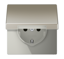 Розетка 2K+З cо шторками и крышкой Jung ES1520KIKL