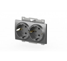 Розетка двухместная с заземлением ELBI Zena Vega 609-011000-907