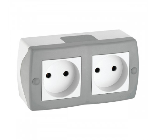Розетка на 2 поста без заземления Mono Electric Octans IP20 16А 250В бело-серый 104-020006-121 Розетка на 2 поста без заземления Mono Electric Octans IP20 16А 250В бело-серый 104-020006-121
