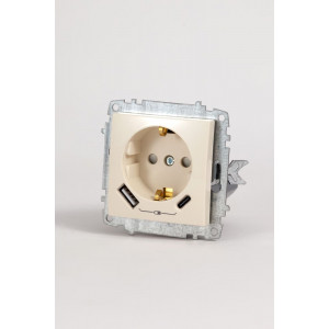 Розетка с/з зарядка (Type C+USB) ELBI Zena Vega 609-010300-334