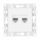 Розетка телефонная RJ11 + компьютерная RJ45 Arte Milano 217.44-1.white