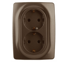 Розетка 2x2P+E Schuko Эра 12-2106-13 Б0031235