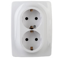 Розетка 2x2P+E Schuko со шторками Эра 12-2008-01 Б0038812