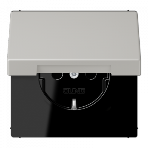 Розетка 2K+З с крышкой Jung LC1520BFKL205