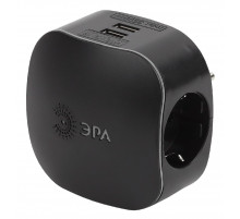 Разветвитель электрический Эра SP-3e-USB-BLACK Б0046364