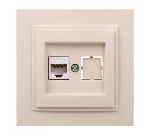 Розетка компьютерная Rj45 Cat6 Mono Electric Despina крем 102-170005-125 Розетка компьютерная Rj45 Cat6 Mono Electric Despina крем 102-170005-125
