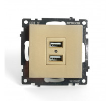Розетка 2-местная USB Stekker Катрин GLS10-7115-08 49229