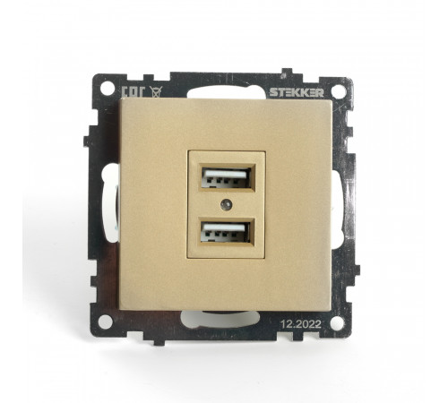 Розетка 2-местная USB Stekker Катрин GLS10-7115-08 49229 Розетка 2-местная USB Stekker Катрин GLS10-7115-08 49229