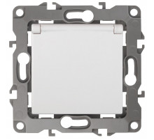 Розетка 2P+E Schuko со шторками с крышкой Эра 12-2103-01 Б0014693