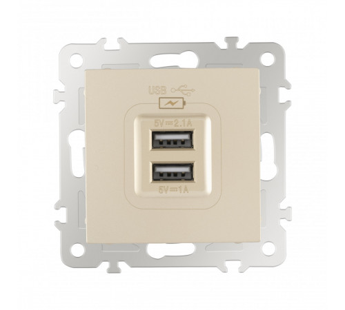 Розетка USB 2.1А+1А Arte Milano 206.46-1.shampan Розетка USB 2.1А+1А Arte Milano 206.46-1.shampan