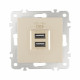 Розетка USB 2.1А+1А Arte Milano 206.46-1.shampan