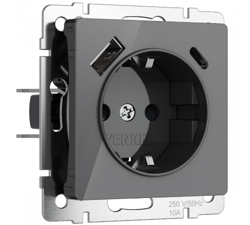 Розетка с заземлением, шторками и USB тип A+C Werkel 4690389197536 W1171744 a064093 Розетка с заземлением, шторками и USB тип A+C Werkel 4690389197536 W1171744 a064093