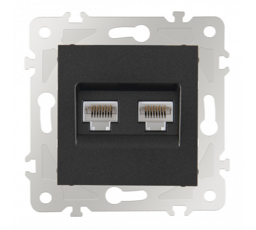 Розетка двойная RJ45 Arte Milano 203.45-2.black Розетка двойная RJ45 Arte Milano 203.45-2.black