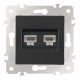 Розетка двойная RJ45 Arte Milano 203.45-2.black