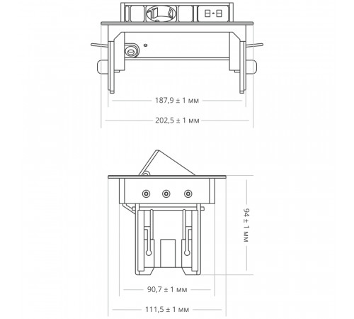 Блок розеток 47 (1 секция и 2 USB) Mebax 00-00001163 Блок розеток 47 (1 секция и 2 USB) Mebax 00-00001163