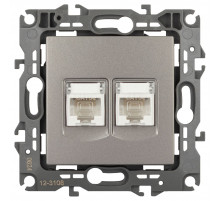 Розетка компьютерная двойная RJ45 Эра 12-3108-16 Б0065665