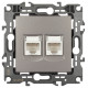 Розетка компьютерная двойная RJ45 Эра 12-3108-16 Б0065665