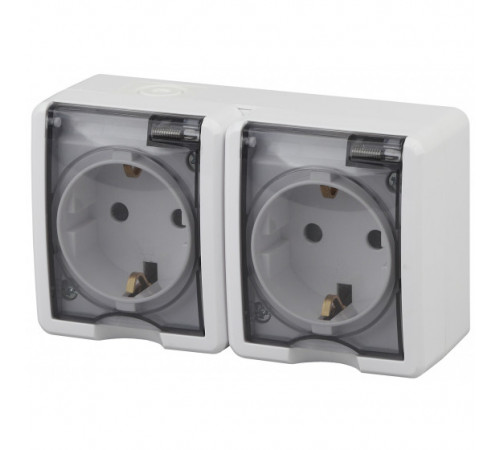 Розетка ЭРА Эксперт 2х2P+E IP54 со шторками 16A 250V 11-2404-01 Б0020718 Розетка ЭРА Эксперт 2х2P+E IP54 со шторками 16A 250V 11-2404-01 Б0020718
