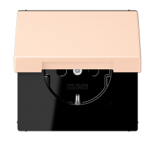 Розетка 2K+З с крышкой Jung LC1520BFKL228