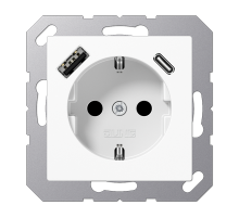Розетка 2K+З USB Typ AC Jung A1520-15CAWW