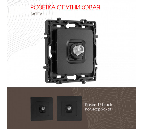 Розетка спутниковая SAT TV Arte Milano 217.42-1.black Розетка спутниковая SAT TV Arte Milano 217.42-1.black