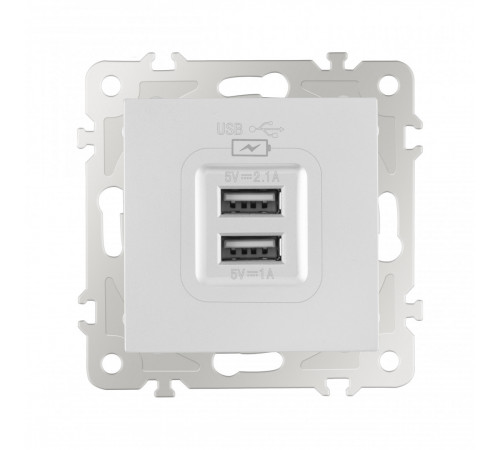 Розетка USB 2.1А+1А Arte Milano 206.46-1.silver Розетка USB 2.1А+1А Arte Milano 206.46-1.silver