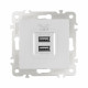 Розетка USB 2.1А+1А Arte Milano 206.46-1.silver