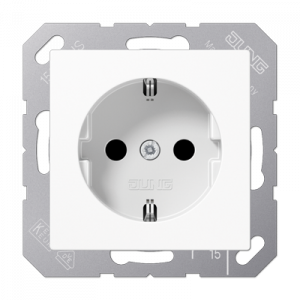 Розетка штепсельная Schuko Jung A1520NBFKIWW
