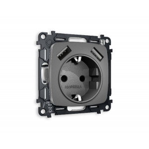 Комплект механизма розетки 2USB A+A 18W (быстрая зарядка) с/з Ambrella Volt Omega MO659010