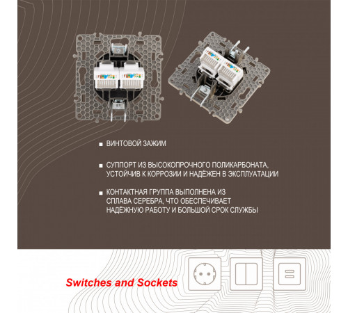 Розетка RJ45 Arte Milano 217.45-2.shampan Розетка RJ45 Arte Milano 217.45-2.shampan