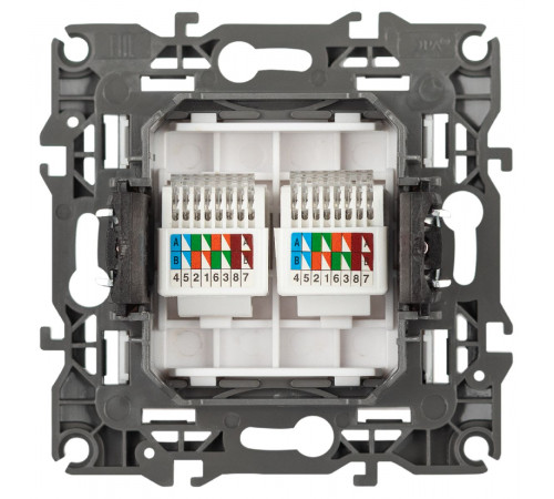 Розетка компьютерная двойная RJ45 Эра 12-3108-01М Б0065686 Розетка компьютерная двойная RJ45 Эра 12-3108-01М Б0065686