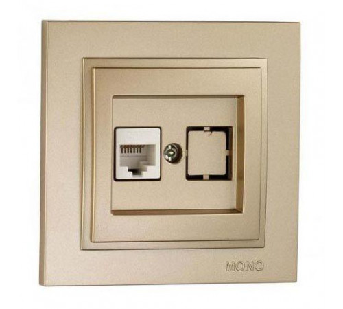 Розетка компьютерная Rj45 Cat6 Mono Electric Despina титан 102-222205-125 Розетка компьютерная Rj45 Cat6 Mono Electric Despina титан 102-222205-125