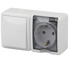 Блок розетка+выключатель Эра 11-7401-01 Б0020733