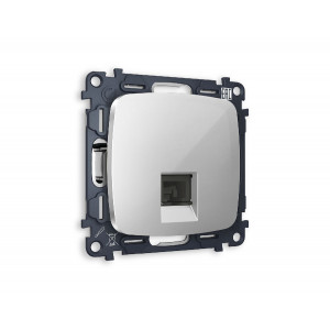 Комплект механизма телефонной розетки RJ-11(4P4C) со шторкой Ambrella Volt Omega MO412030