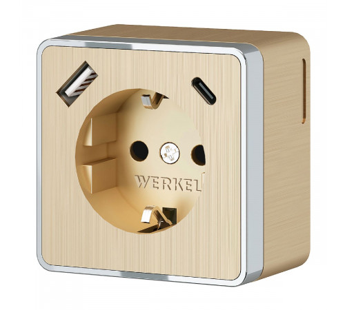 Розетка с заземлением, шторками и USB тип A+C Werkel Gallant W5071710 4690389179631 a057703 Розетка с заземлением, шторками и USB тип A+C Werkel Gallant W5071710 4690389179631 a057703
