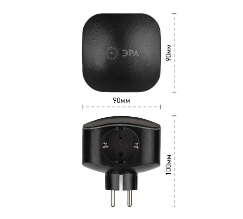 Разветвитель электрический Эра SP-3e-USB-BLACK Б0046364