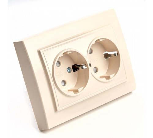 Розетка 2-местная Stekker PST16-9014-02 с защитной шторкой 39240 Розетка 2-местная Stekker PST16-9014-02 с защитной шторкой 39240